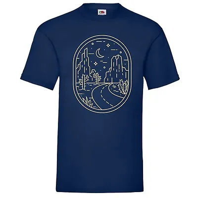 Buy Line Art Desert Moonlight T-Shirt Gift • 14.99£