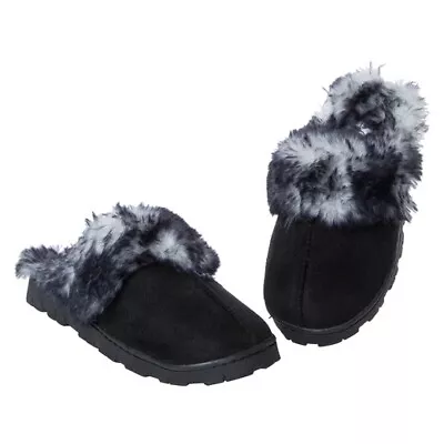 Buy Soft & Fluffy Faux Fur Lug Sole Slippers (night Back) - Ladies M (USA 7/8) • 12.34£