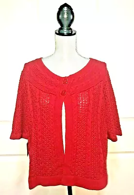 Buy CROFT & BARROW NWT Women’s Red Cable Knit Cardigan Holiday Christmas - Size 1X • 18.99£