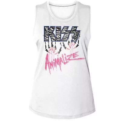 Buy Kiss Animalize Pink Claws Women’s Tank Glam Metal Band Concert Tour Merch • 28.98£