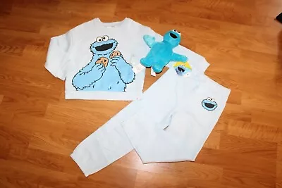 Buy Nwt Boys Gap Sz 5 Sweatshirt, Sweatpants Sweatsuit Cookie Monster Sesame Street • 39.37£