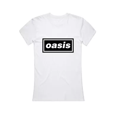 Buy Ladies White Oasis Logo Liam Noel Gallagher Official Tee T-Shirt Womens Girls • 16.36£