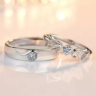 Buy 925 Sterling Silver Angel Wing Adjustable Ring Women Girls Jewellery Gift UK • 3.49£