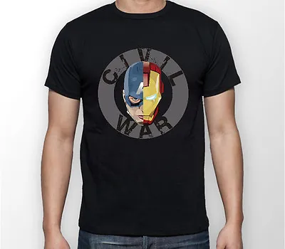 Buy Iron Man Vs Captain America Face Civil War Unisex Tshirt T-Shirt Tee ALL SIZES • 15.50£