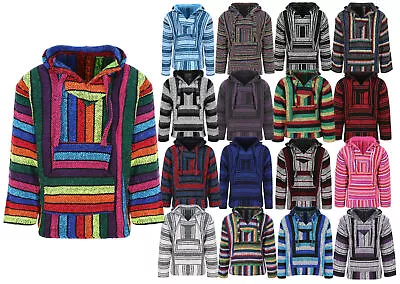 Buy New Mexican Baja Hoodies For Men/Women Jerga Hooded Top Festival Hoody Clothing • 7.99£