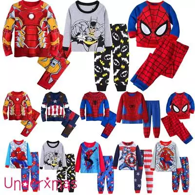 Buy Kids Boy Superhero Spider Man Pyjamas Pajamas Costume Cosplay Outfit Clothes Set • 8.09£