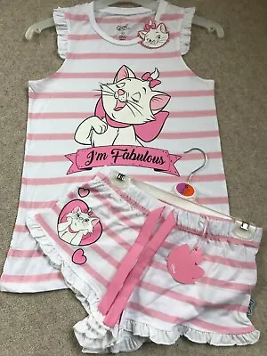 Buy Girls Teen DISNEY Short Pyjamas Marie Aristocats Vest Summer PJs XS/S/M Primark • 5.99£