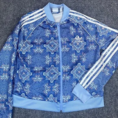 Buy Adidas Sweater Youth Extra Large Blue Snowflake Girls Full Zip Active Wear Y2K • 12.81£