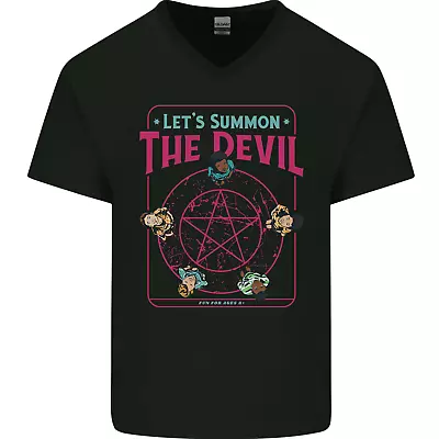 Buy Lets Summon The Devil Ouija Board Demons Mens V-Neck Cotton T-Shirt • 8.99£