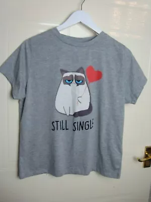 Buy Grumpy Cat Still Single Grey T Shirt  Top  Size 12 • 4£