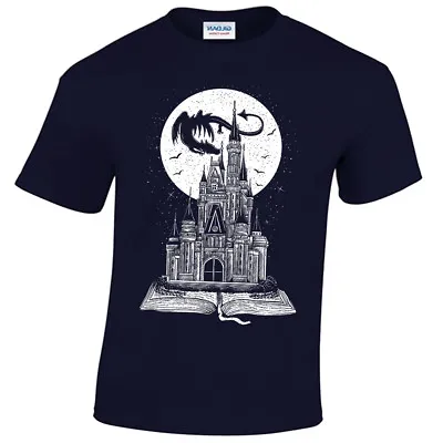 Buy Fairy Tail Book T-Shirt Mens Story Dragon Castle Fantasy Moon Stars • 12.95£