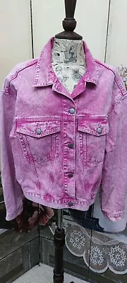 Buy ASOS Pink Acid Wash Denim Jacket 20 • 15£