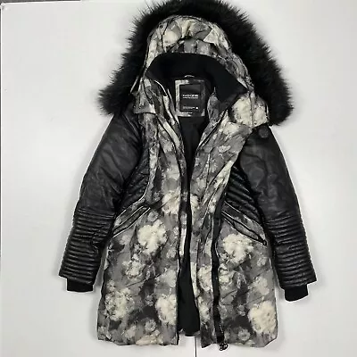 Buy Noize Jacket XS Black Grey Hooded Jacket Padded Puffer Women's Mid Length Vegan • 26.18£