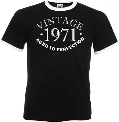 Buy 53rd Birthday Gifts Presents Year 1971 Unisex Ringer Vintage T-Shirt Aged To Old • 12.99£