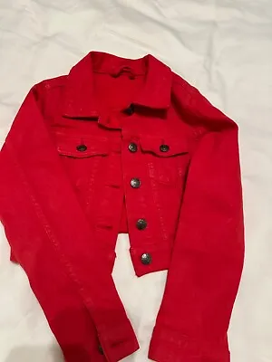 Buy Ralph Lauren Red Denim Jacket Age 7 • 10£
