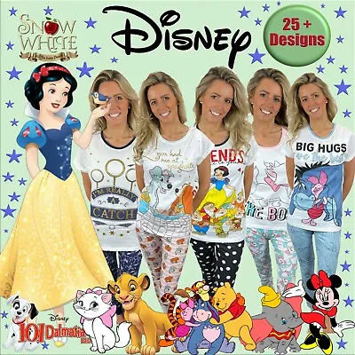 Buy Womens Pyjamas Set Disney Pjs Gifts For Her Ladies Pyjamas Short Sleeve Cotton • 13.99£