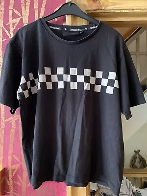 Buy Criminal Damage Retro Black & White Check Retro 60s 2 Tone T-Shirt Size M 12 • 3.50£