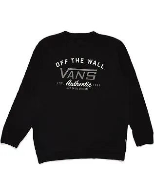 Buy VANS Boys Graphic Sweatshirt Jumper 15-16 Years Large  Black Cotton AD04 • 11.47£