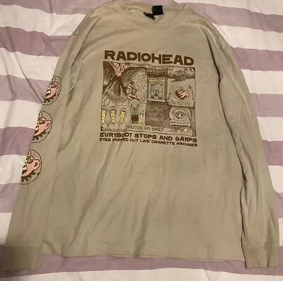 Buy Radiohead T Shirt Long Sleeve Rock Band Merch Tee Size Medium Thom Yorke • 19.30£