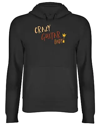 Buy Crazy Guitar Lady Hoodie Mens Womens Instrument Music Guitarist Band Top Gift • 17.99£