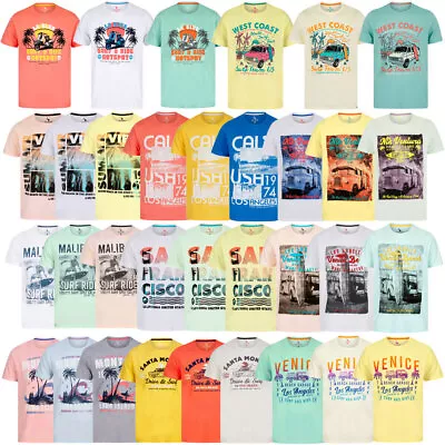 Buy Men's Cotton T-Shirt Vintage Retro Printed Surf Beach Summer Holiday Tee Top • 10.49£