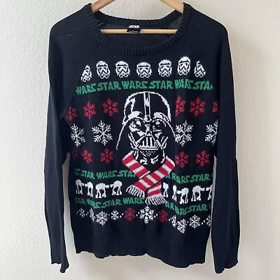 Buy Star Wars Darth Vader Christmas Sweater Black Size Large • 13.50£