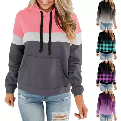 Buy Plus Size Ladies Blouse Sweatshirt Long Sleeve Casual Hooded Hoodies Tops Shirts • 6.23£