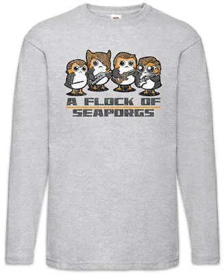 Buy A Flock Of Seaporgs Men Long Sleeve T-Shirt Star Porg Porgs Fun Wars Band • 27.54£