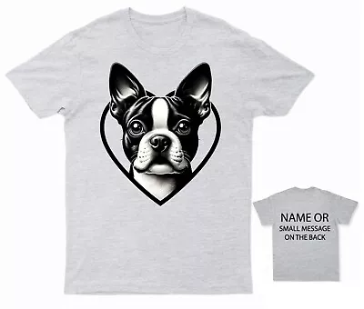 Buy Boston Terrier Love Tee - Friendly Tuxedo Dog Graphic Shirt - Canine Companion T • 14.95£