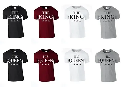 Buy THE KING HIS QUEEN CROWN T-Shirt LOVE Valentines Day Couples Matching (TSHIRT) • 5.99£