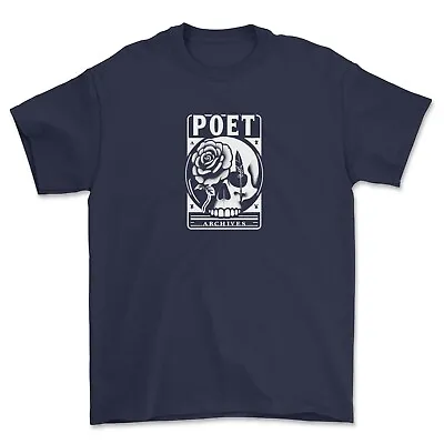 Buy Poet Archives Playing Card T-Shirt Rose Skull Quill Back Print Bape Cav Empt Tee • 18£
