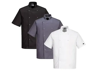 Buy Chefs Food Kitchen Catering Industry Unisex  Short Sleeve Jacket Uniform • 19.59£
