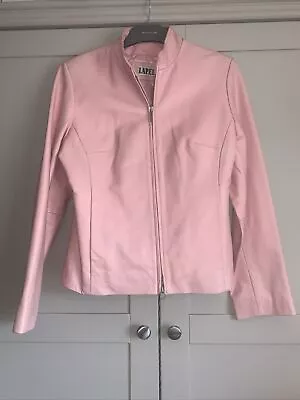 Buy Women’s Baby Pink Lapel Biker Style Jacket Size M Sexy Genuine Real Leather Cute • 39.99£