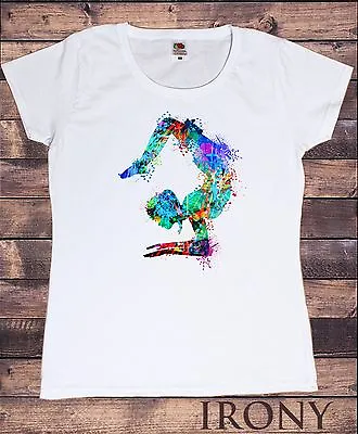 Buy Women's T-Shirts New Cotton Short Sleeve White Tee - Meditation Pose Print TS782 • 12.99£