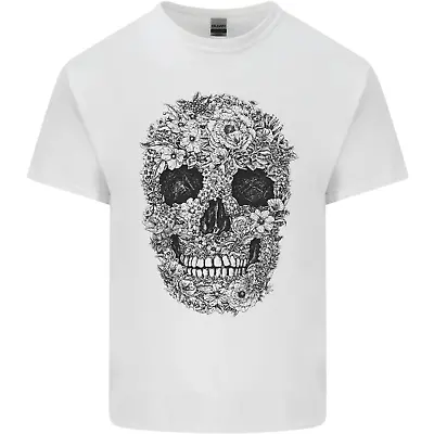 Buy A Skull Made Of Flowers Gothic Rock Biker Mens Cotton T-Shirt Tee Top • 11.75£