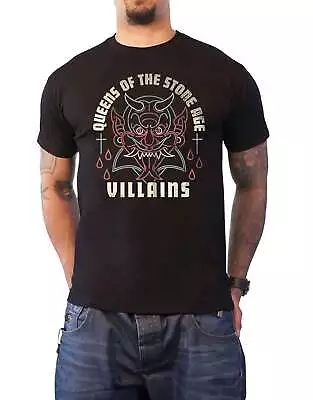 Buy Queens Of The Stone Age T Shirt Villians Band Logo New Official Mens Black • 18.95£