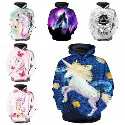 Buy New Girls Unicorn Hoodie Kids Boys Children Cartoon Casual Hoody Sweatshirt Gift • 19.93£