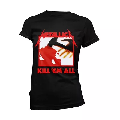 Buy METALLICA - KILL EM ALL TRACKS (BLACK) BLACK T-Shirt, Girlie With Backprint Wome • 20.09£