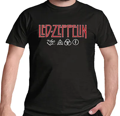 Buy Led Zeppelin T Shirt Official Logo & Symbols  Rock Band Zoso Robert Plant NEW • 14.85£
