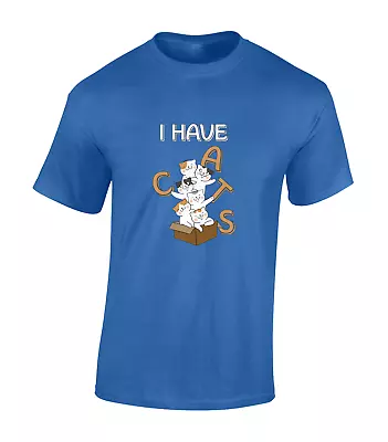 Buy I Have Cats Mens T Shirt Cat Lover Cool Kitten Animal Cute Design Gift Idea Top • 8.99£