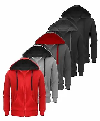 Buy  New Plain Mens Hoodie Fleece Pullover & Zip Jacket Sweatshirt Hooded Top XS-3XL • 11.99£