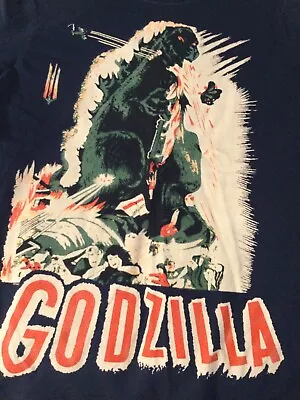 Buy Godzilla T Shirt - Medium (Men/Boys) - Navy- Retro Image • 4£