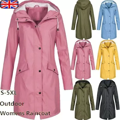 Buy Womens Waterproof Raincoat Ladies Outdoor Wind Rain Forest Jacket Coat Plus Size • 17.99£