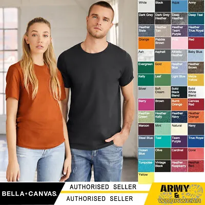 Buy Bella+Canvas Unisex Jersey Crew Neck T-Shirt Casual Wear Plain Cotton Tee Mens • 9.99£
