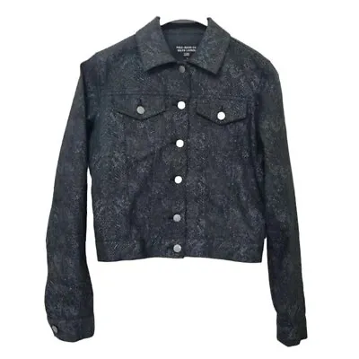 Buy Vtg Polo Jeans Co Ralph Lauren Dark Grey Snakeskin Denim Jacket. Sz Small Uk 8 • 45£
