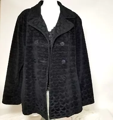 Buy Mulberry Pea Jacket Coat XL Black Long Button Dress Gothic Punk Alt Cosplay • 34.19£