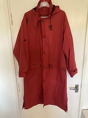 Buy Vintage Ladies Navigare Red Nylon Long Field Jacket Size Small • 20£