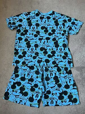 Buy MICKEY MOUSE Mens Short Sleeve /  Shorts Set Pyjamas (size XL) • 12.99£