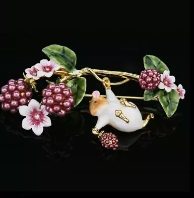 Buy Cute Enamel Costume Jewellery Field Mouse Brooch • 6.99£