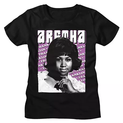 Buy Aretha Franklin The Queen Of Soul Name Repeat Photo Women's T Shirt Music Merch • 24.58£